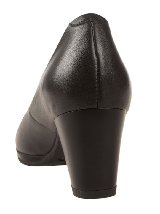 Leather Heels with Medium Heel Black