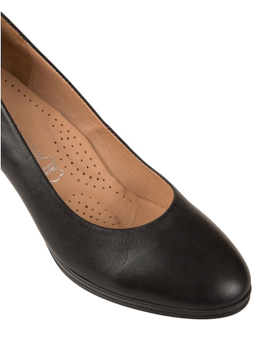 Leather Heels with Medium Heel Black