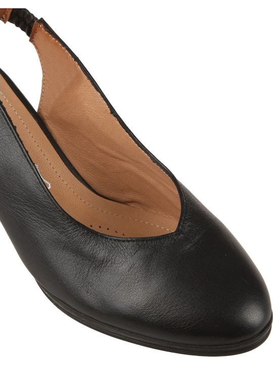 Leather Heels with Medium Heel Black