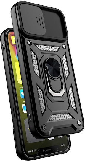 Slide Camera Back Cover Σιλικόνης / Πλαστικό Μαύρο (Redmi Note 15)