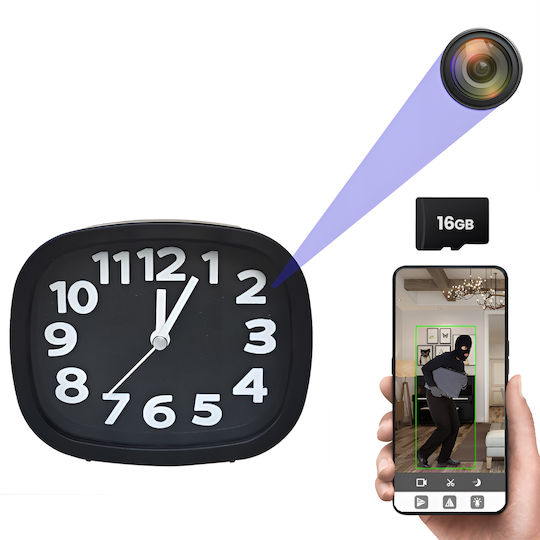 Cameră Spion Ascunsă Ceas Deșteptător Wifi Card 16gb 4k Transmisie Live Full Hd 1080p Detectare Mișcare Ceas Funcțional Monitorizare 24/7 Acces De La Distanță