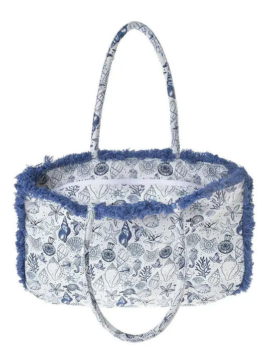 Ble Resort Collection Υφασμάτινη Τσάντα Θαλάσσης Λευκή Ble Resort Collection Υφασμάτινη Τσάντα Θαλάσσης Λευκή