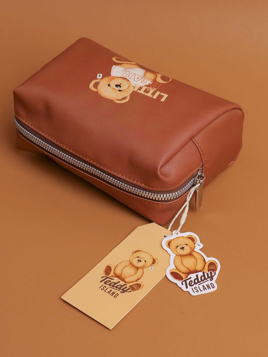 Yoyoso Kulturbeutel Teddy Island Series Kissen Braun