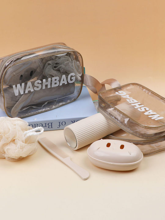 Rose Gold Toiletry Bags Handle Set 5 Pieces