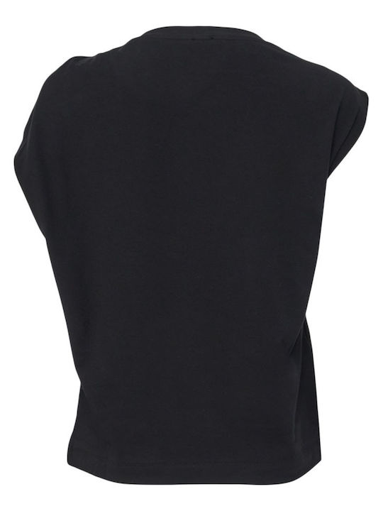 Maglia Women's Cotton Sleeveless Black Blouse