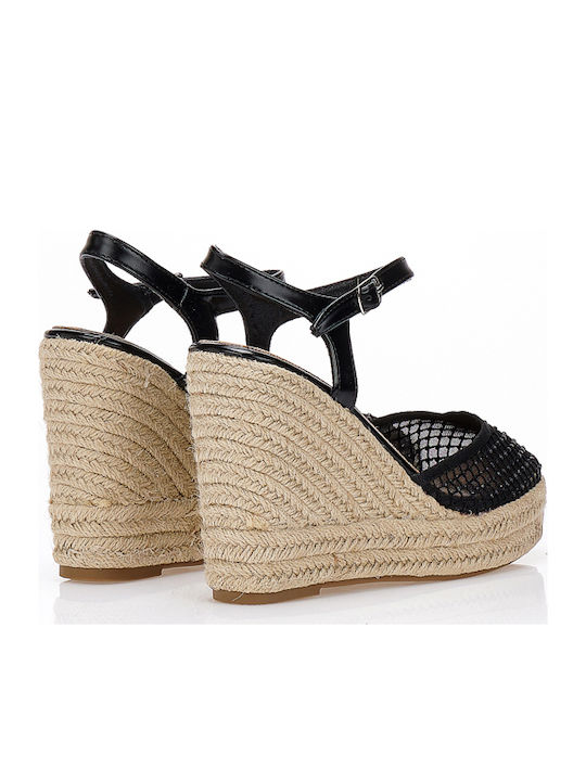 Women's Platforms In Espadrille Style Black