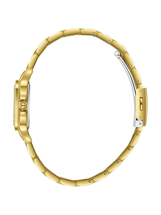 Lee Cooper Crystals Womens Battery Watch with Gold Metal Bracelet
