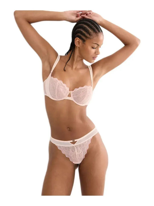 Palina Γυναικεία String 2Pack με Δαντέλα Porcelain