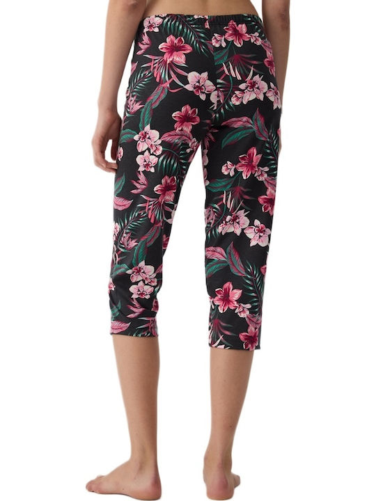 Minerva Summer Cotton Women's Pyjama Trousers Black