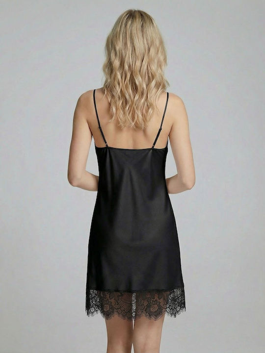 Milena by Paris Summer Women's Nightgown Black 003465-Black