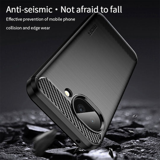 Mofi Brushed Carbon Silicone Red Back Cover (Google Pixel 10a)