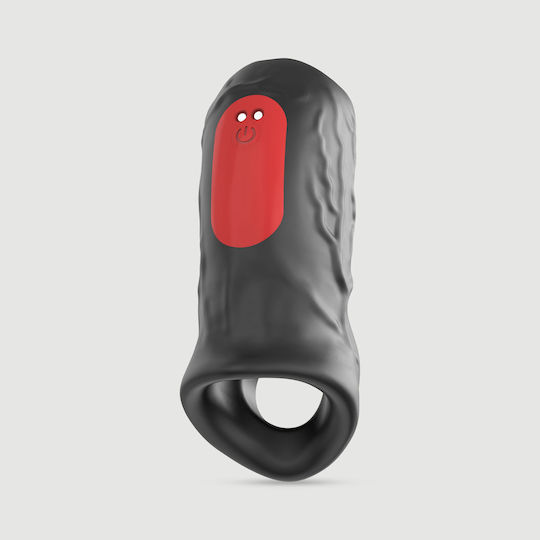Δονούμενο Κάλυμμα Πέους Σιλικόνης Φλέβες Veined Silicone Vibrating Penis Sleeve Sleeve Penis Tingler Μαύρο