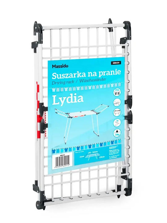 Smartic Lydia Uscătoare Rufe Pliere De Pardoseală Metalică Cu Lungimea Suportului De Uscare A Hainelor 27m