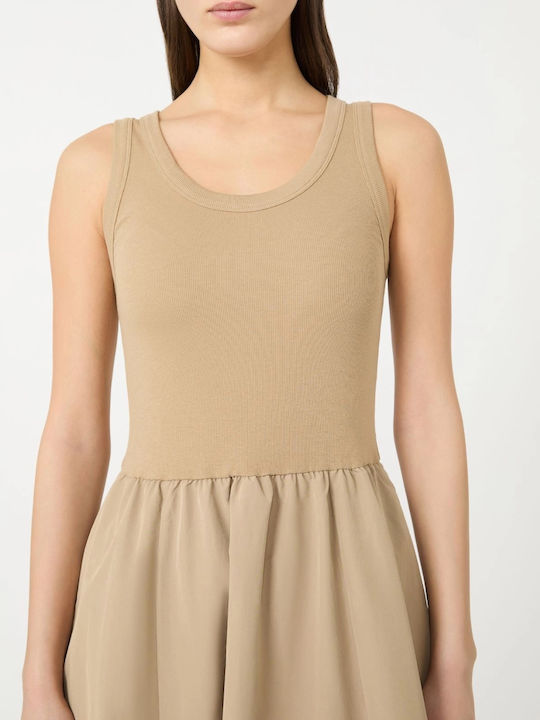 Midi Φόρεμα Μακρυμάνικο Beige