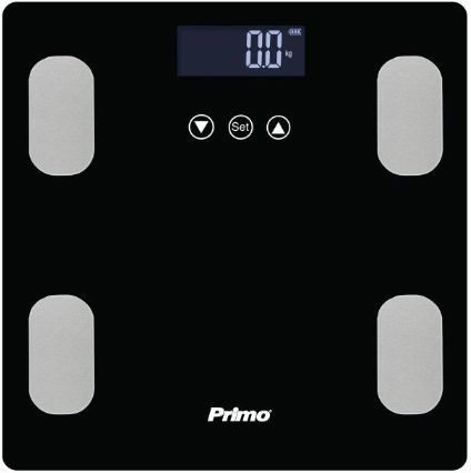 Primo Digital Bathroom Scale with Body Fat Counter Black 400465