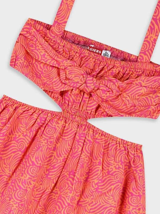 Cut Out Mädchenkleid Ärmellos Mehrfarbig