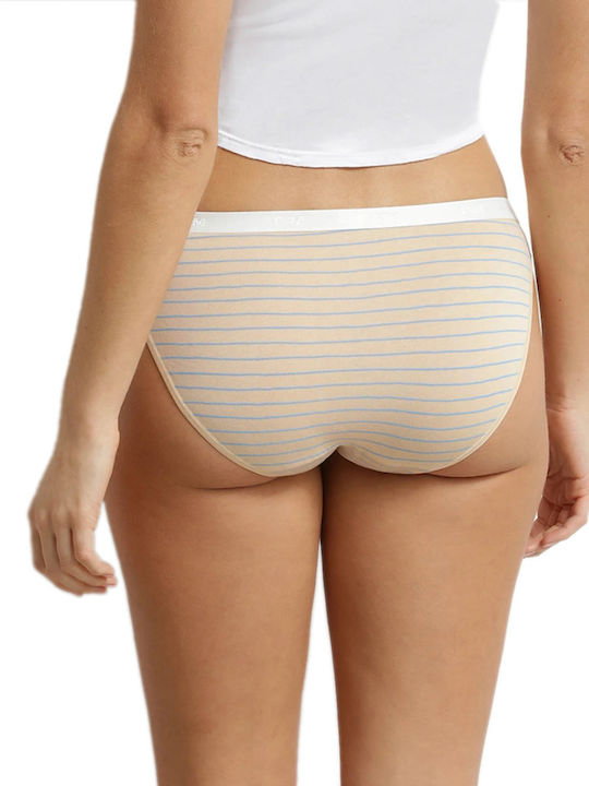 Les Pockets Βαμβακερά Γυναικεία Slip 3Pack Μπλε