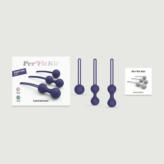Σετ Κολπικές Μπάλες Per'fit Silicone Kegel Ball Set Μπλε
