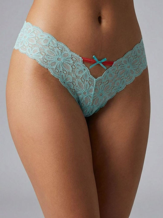 Women's Brazil with Lace Aqua