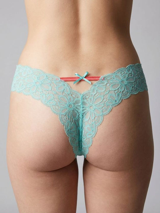 Women's Brazil with Lace Aqua