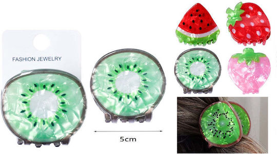 Κλάμερ Μαλλιών Φρούτο 5 Εκ – Hair Clip Σχέδιο Καρπούζι Φράουλα Ή Ακτινίδιο 1 Τμχ