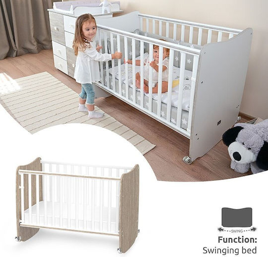 Lorelli Polymorphe Babybett Stars Weiß mit Räder