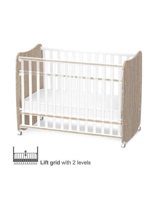 Lorelli Stars White Baby Crib with Wheels
