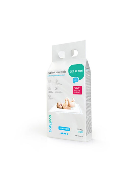 Babyono Baby Underpads White 40x60cm 12pcs