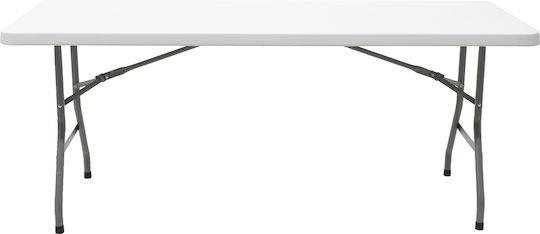 Plastic Garden & Terrace Table Catering Outdoor Foldable Aprilia White 183x76x74cm