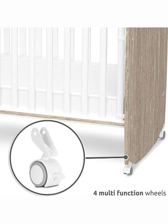 Lorelli Stars White Baby Crib with Wheels