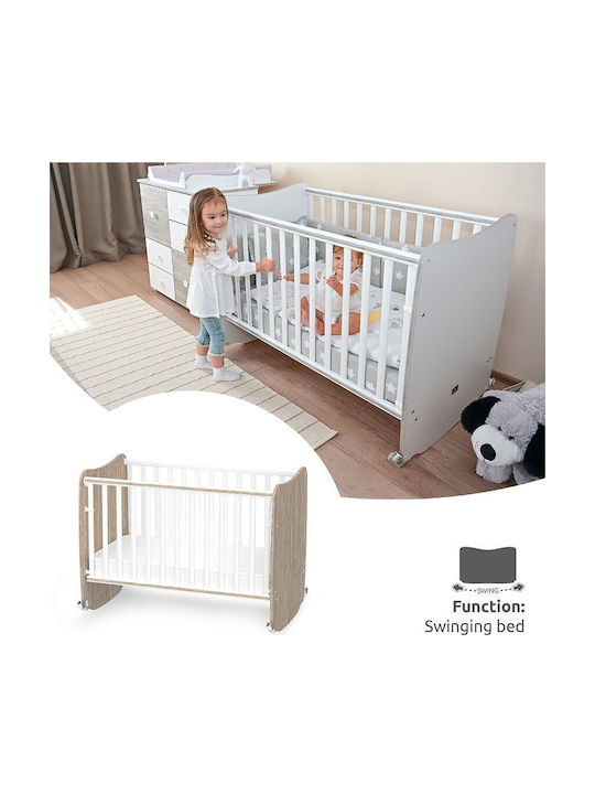 Lorelli Convertible Baby Crib White with Mattress 120x120cm