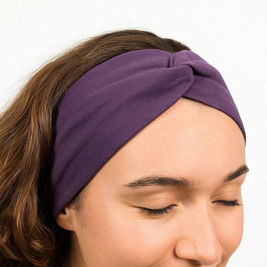 Crossed Headband Hair In Soft Cotton Refined Purple