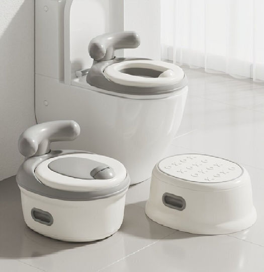 Little Mom Potties Toilet with Lid Gray
