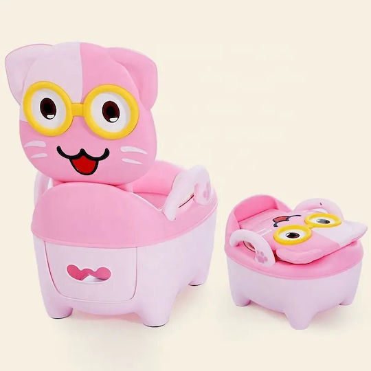 Little Mom Potty Toilet with Lid Pink