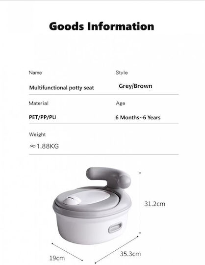 Little Mom Potties Toilet with Lid Gray