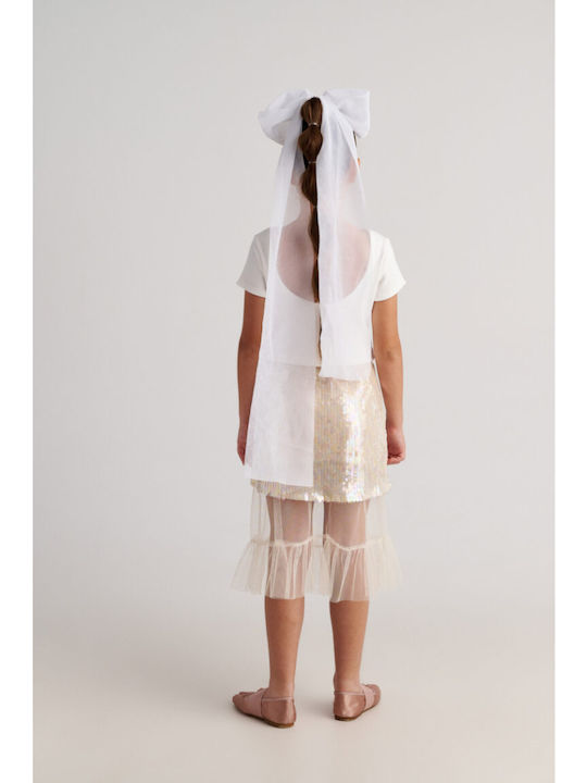 Kids Set with Skirt Summer 2pcs White