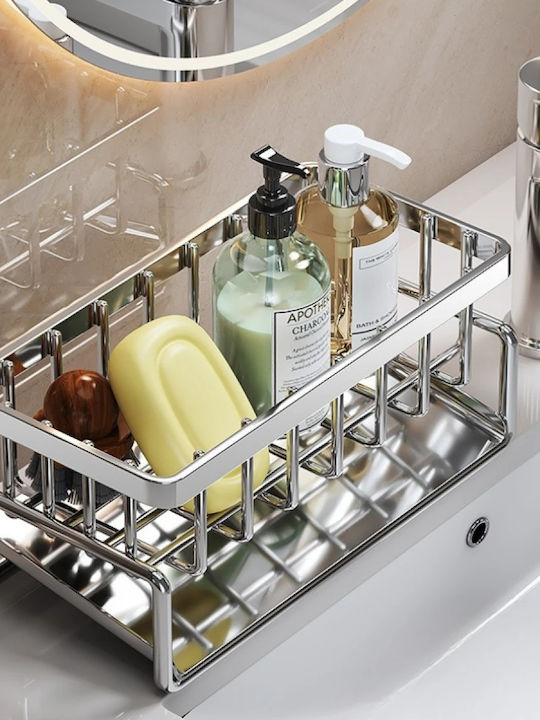 Foxmag24 Küchenspülen-Organisatoren Schwamm-Halter aus Inox Grau 23x10x9cm