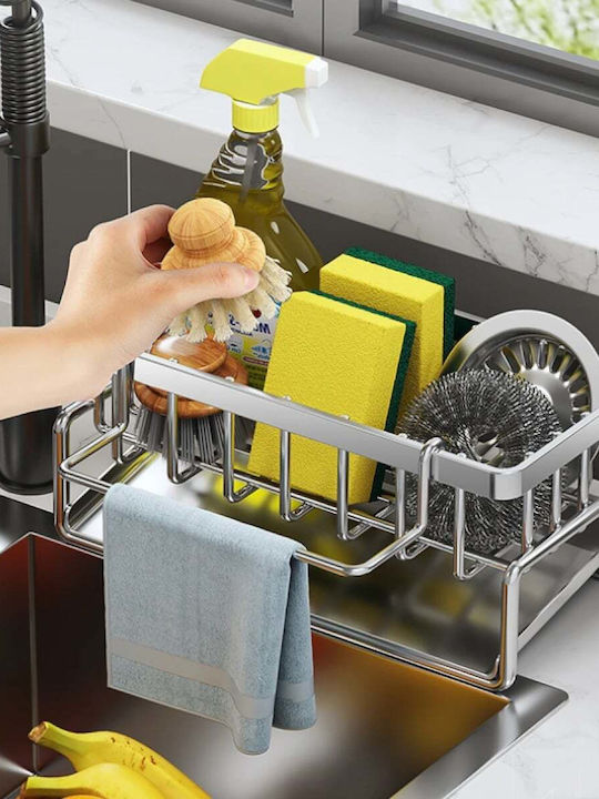 Foxmag24 Küchenspülen-Organisatoren Schwamm-Halter aus Inox Grau 23x10x9cm