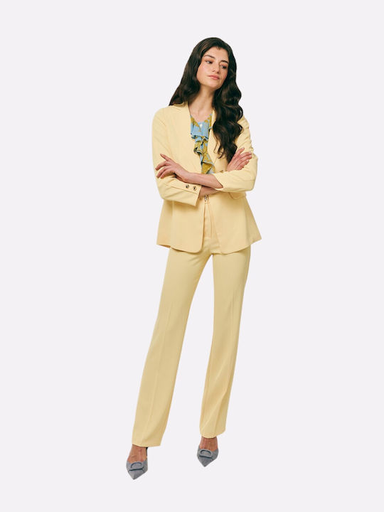 Forel Forel Damen Blazer mit Pailletten Gelb