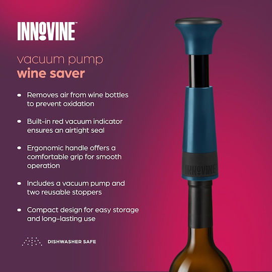 Innovine Αντλία Αφαίρεσης Αέρα με 2 Πώματα Μπλε