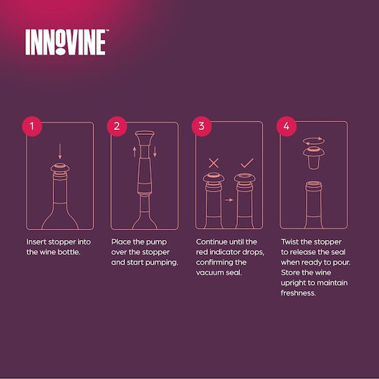 Innovine Αντλία Αφαίρεσης Αέρα με 2 Πώματα Μπλε
