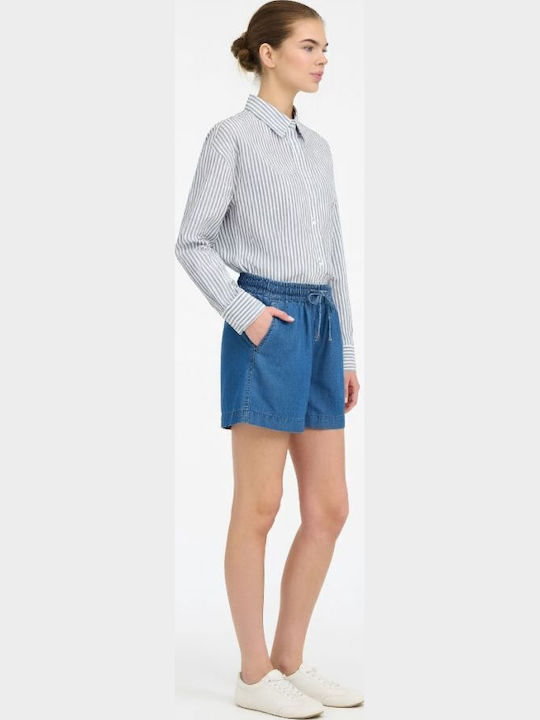 Charis Γυναικείο Δερμάτινο Σορτς Dark Blue