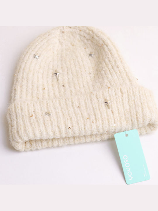 Beanie Unisex Knitted Beanie in Beige Color