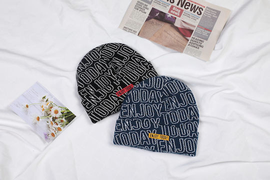 Beanie Unisex Σκούφος Πλεκτός σε Μπλε χρώμα