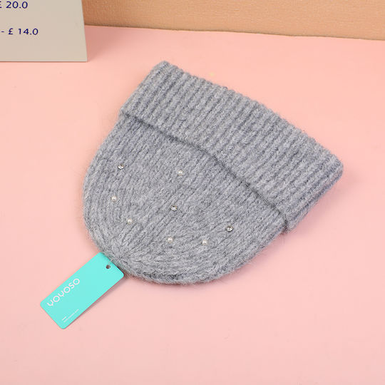 Beanie Unisex Strickmütze in Grau