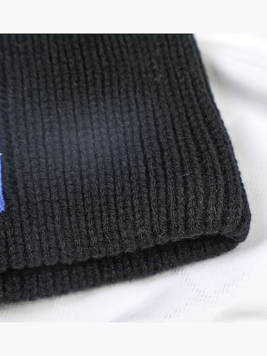 Beanie Unisex Σκούφος Πλεκτός σε Μαύρο χρώμα