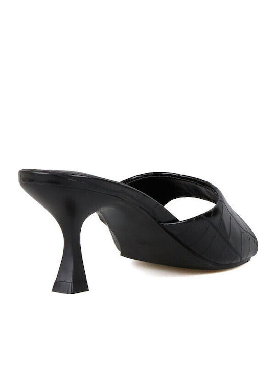 Mules With High Heel In Black Colour