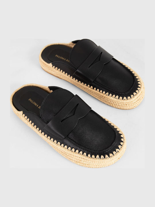 Flat Mules In Black Colour