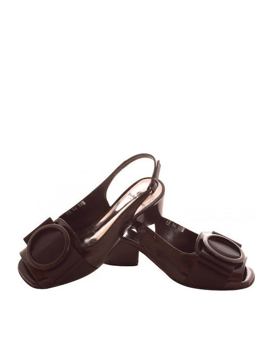 Leather Heels with Low Heel Black