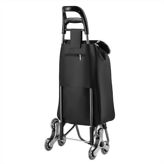 Plastic Shopping Trolley Foldable Black 40lt